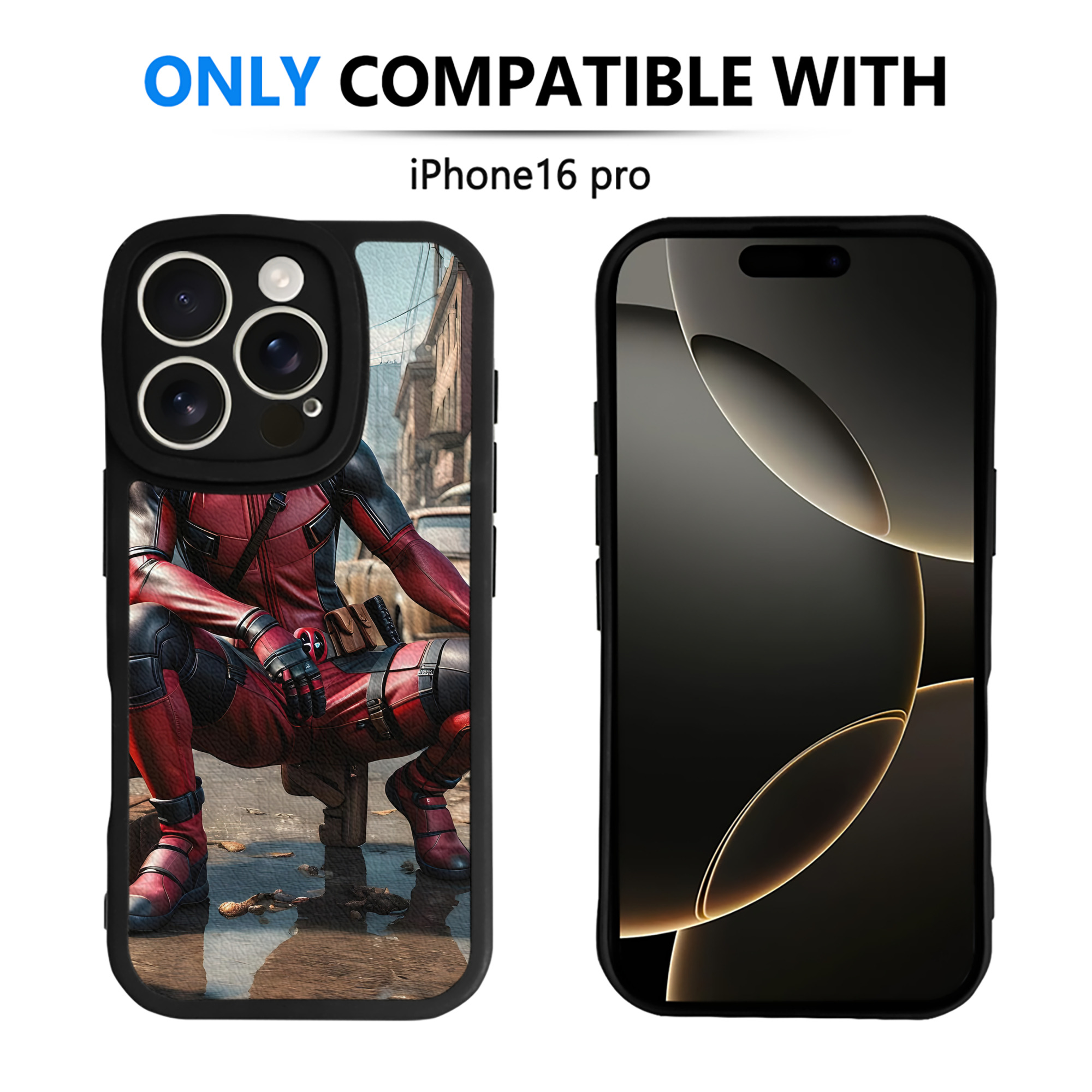 （画像用） Deadpool デッドプール 【iPhone 16シリーズ対応】シリコンスマホケース（レザー調） 材質：シリコン